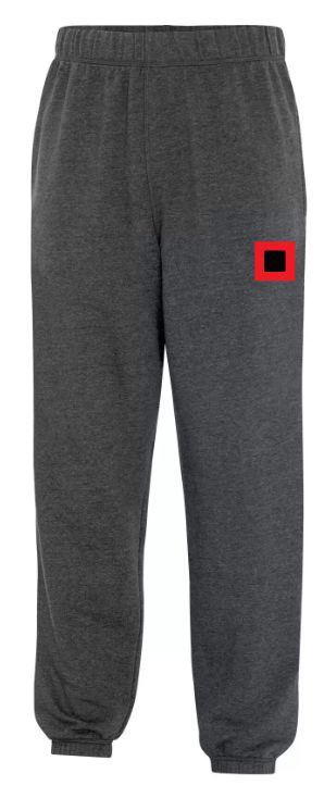 Cole Harbour Hurricanes - Dark Heather Grey Embroidered Hurricane Square Logo Sweatpants