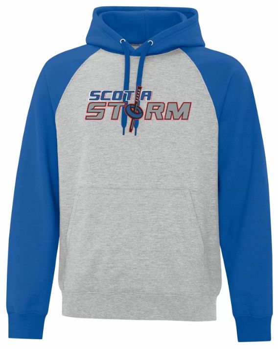 Scotia Storm Ringette - Athletic Heather/Royal Blue Two Toned Scotia Storm Hoodie (Full Chest)