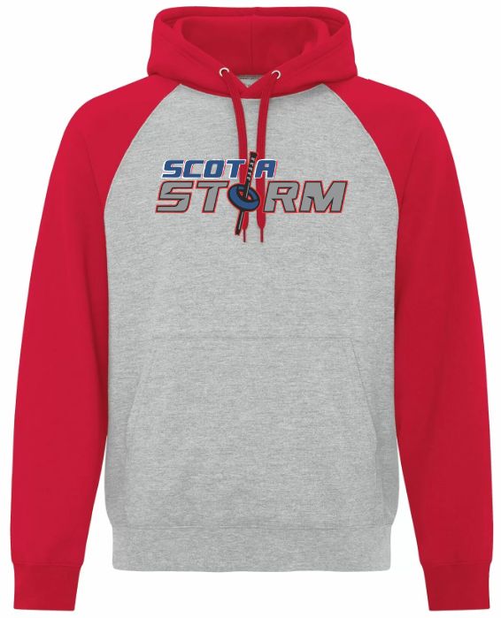 Scotia Storm Ringette - Athletic Heather/Red Two Toned Scotia Storm Hoodie (Full Chest)