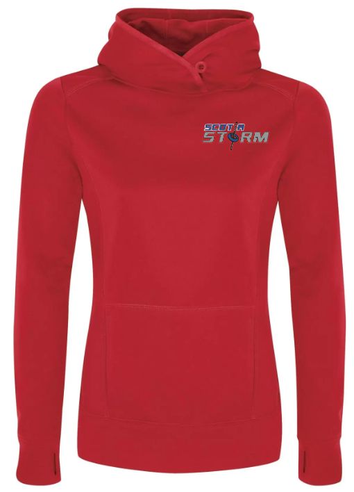 Scotia Storm Ringette - Red Ladies Game Day Scotia Storm Hoodie (Left Chest)
