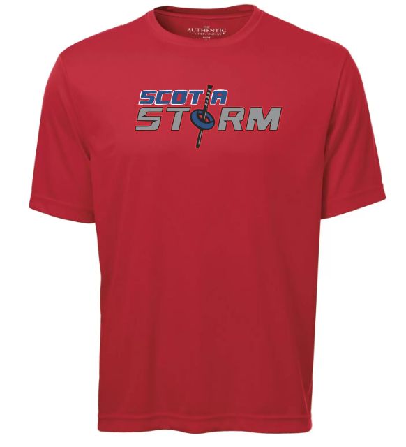 Scotia Storm Ringette - Red Scotia Storm Short Sleeve Moist Wick (Full Chest)