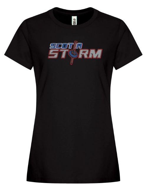 Scotia Storm Ringette - Black  Ladies Scotia Storm Ring Spun T-Shirt (Full Chest)