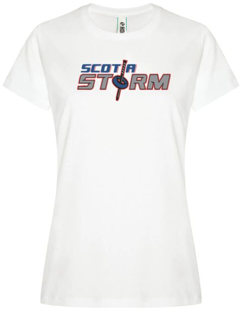 Scotia Storm Ringette - White Ladies Scotia Storm Ring Spun T-Shirt (Full Chest)