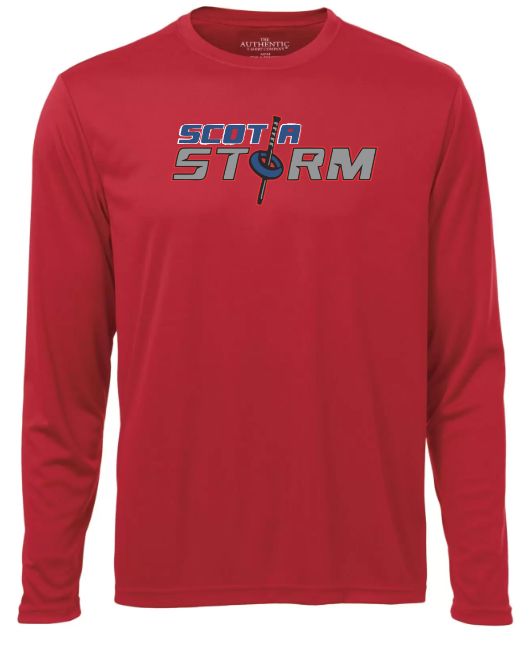 Scotia Storm Ringette - Red Scotia Storm Long Sleeve Moist Wick (Full Chest)