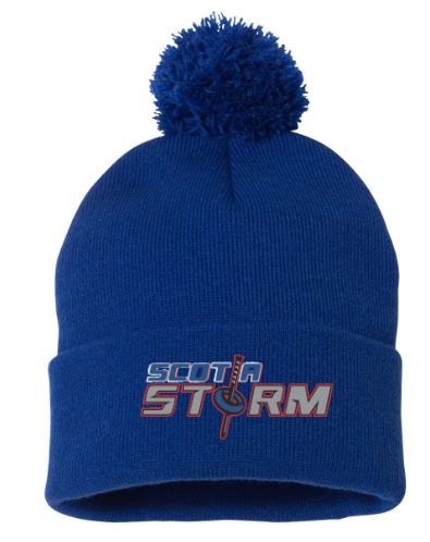 Scotia Storm Ringette - Royal Blue Scotia Storm Pom-Pom Beanie
