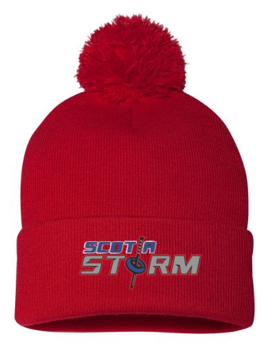 Scotia Storm Ringette - Red Scotia Storm Pom-Pom Beanie