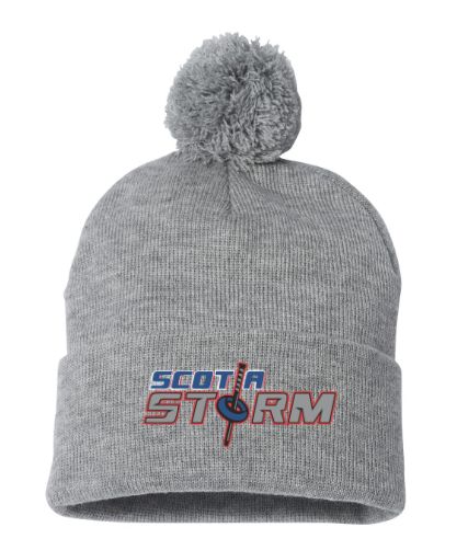 Scotia Storm Ringette - Athletic Heather Scotia Storm Pom-Pom Beanie