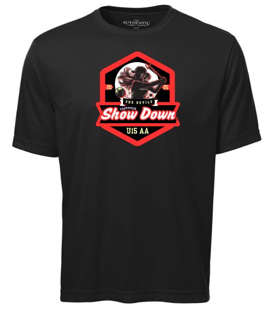 She Devils Show Down - Black Short Sleeve Moist Wick (Full Chest)