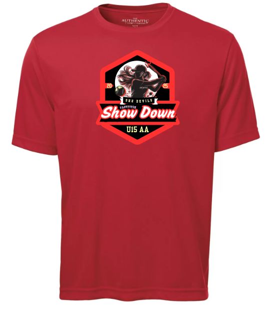 She Devils Show Down - Red Short Sleeve Moist Wick (Full Chest)