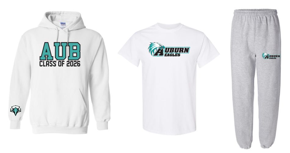 Auburn High -  Auburn Class of 2026/Auburn Eagles Bundle  (Hoodie, Cotton T-Shirt &amp; Sweatpants)