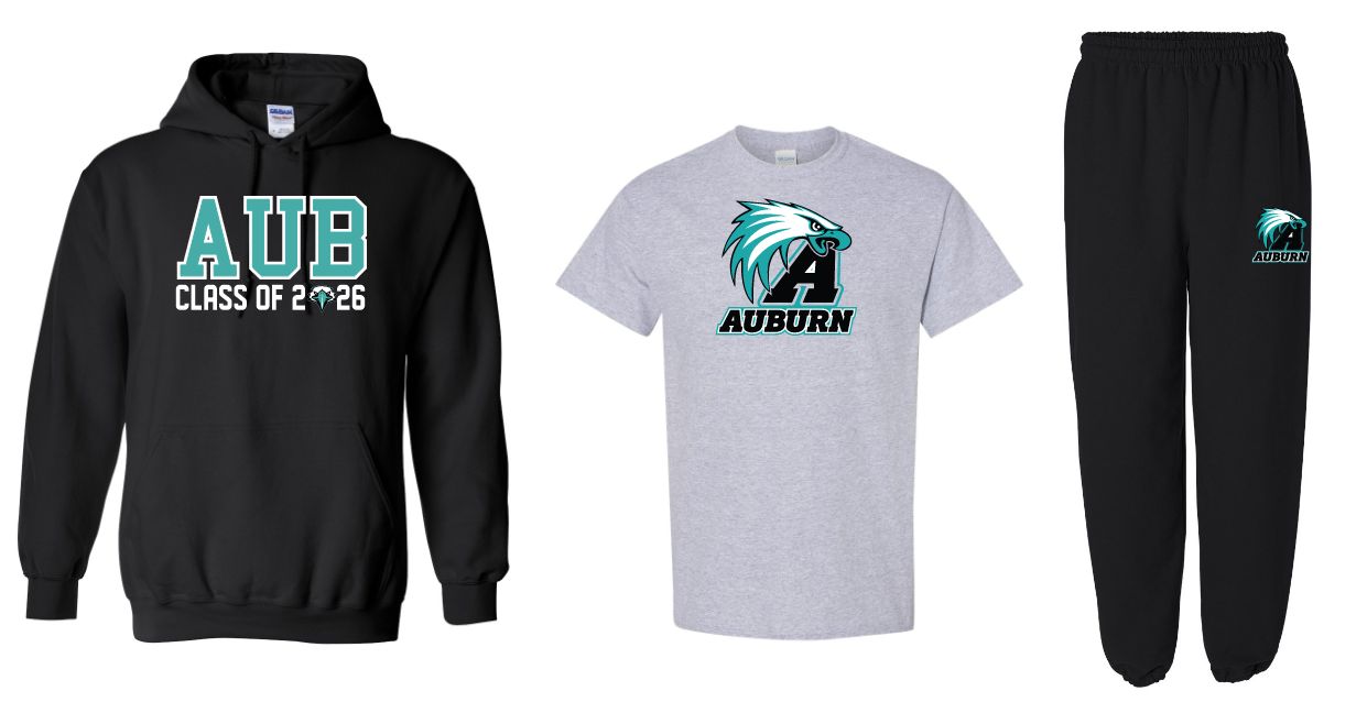 Auburn High -  Auburn Class of 2026 with Eagle/Auburn A Bundle  (Hoodie, Cotton T-Shirt &amp; Sweatpants)