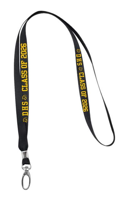 DHS - Black DHS Class of 2026 Lanyard (Sport Gold Logo)