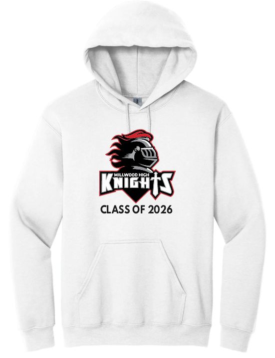 Millwood High - White Millwood High Logo Class of 2026 Hoodie (Full Chest)