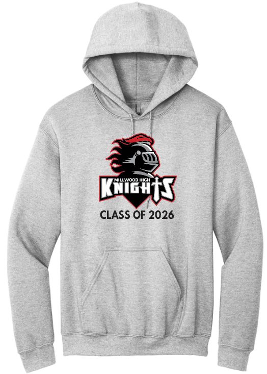Millwood High - Sport Grey Millwood High Logo Class of 2026 Hoodie (Full Chest)
