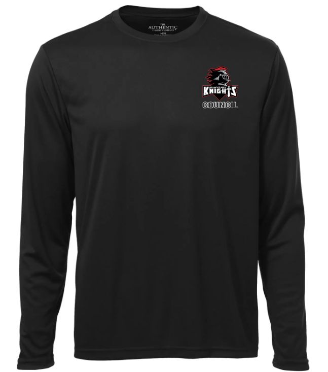 Millwood High - Black Millwood High Student Council Long Sleeve Moist Wick Shirt (Left Chest)