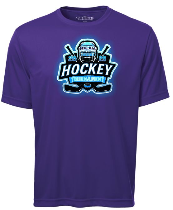 SEDMHA Female Hockey Tournament - Purple SEDMHA Short Sleeve Performance Shirt (Full Chest)