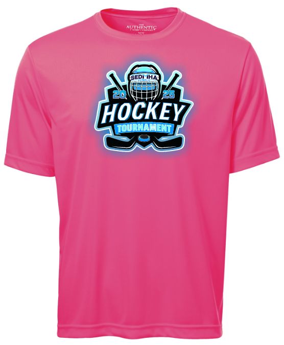 SEDMHA Female Hockey Tournament - Extreme Pink SEDMHA Short Sleeve Performance Shirt (Full Chest)