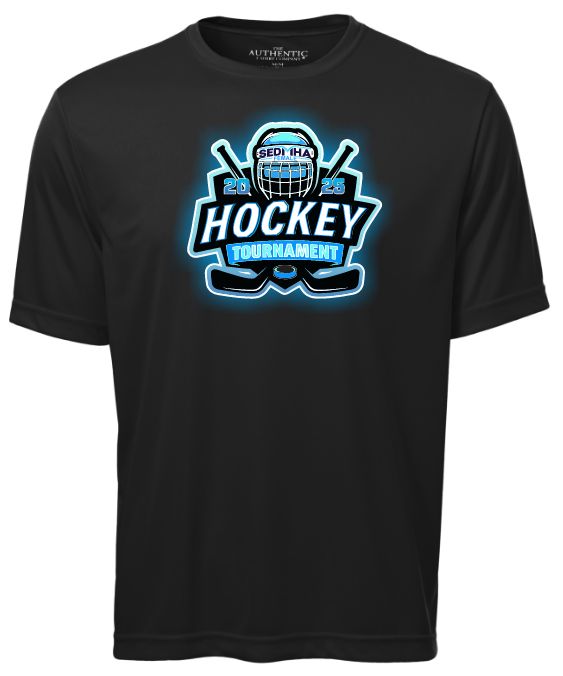 SEDMHA Female Hockey Tournament - Black SEDMHA Short Sleeve Performance Shirt (Full Chest)