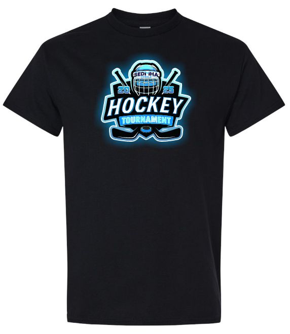 SEDMHA Female Hockey Tournament - Black SEDMHA Cotton T-Shirt (Full Chest)