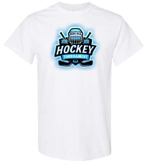 SEDMHA Female Hockey Tournament - White SEDMHA Cotton T-Shirt (Full Chest)