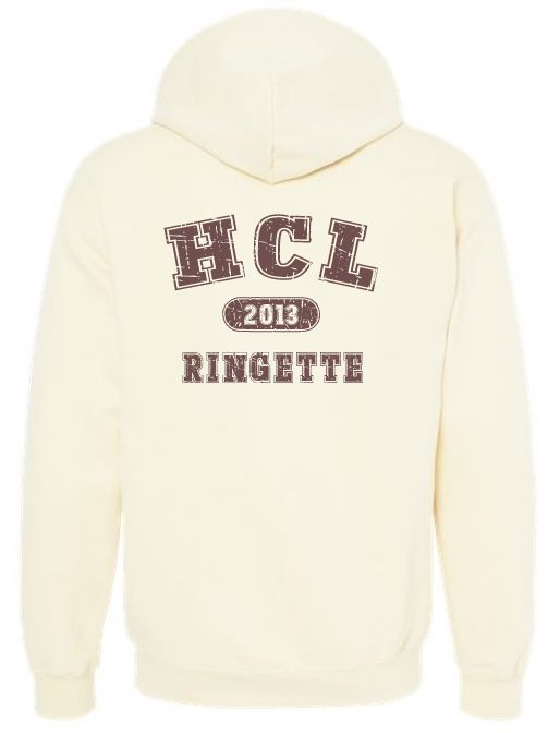 HCL - Off White Softstyle HCL Ringette 2013 Hoodie (Left Chest)