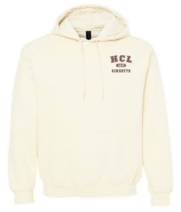 HCL - Off White Softstyle HCL Ringette 2013 Hoodie (Left Chest)