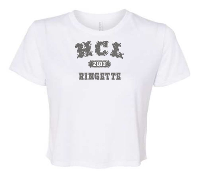 HCL - White Cropped HCL Ringette 2013 T-Shirt (Full Chest)