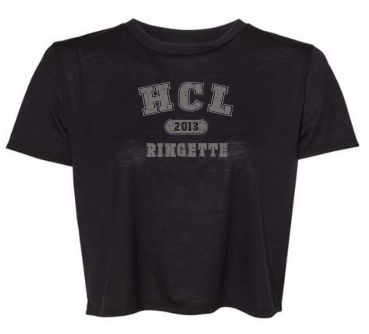 HCL - Black Cropped HCL Ringette 2013 T-Shirt (Full Chest)