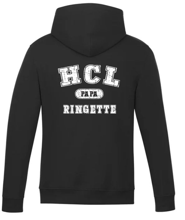 HCL - Black HCL Ringette Papa Hoodie (Left Chest)