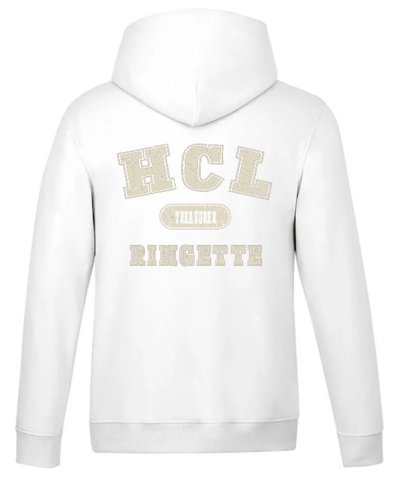 HCL - White HCL Ringette Treasurer Hoodie (Left Chest)