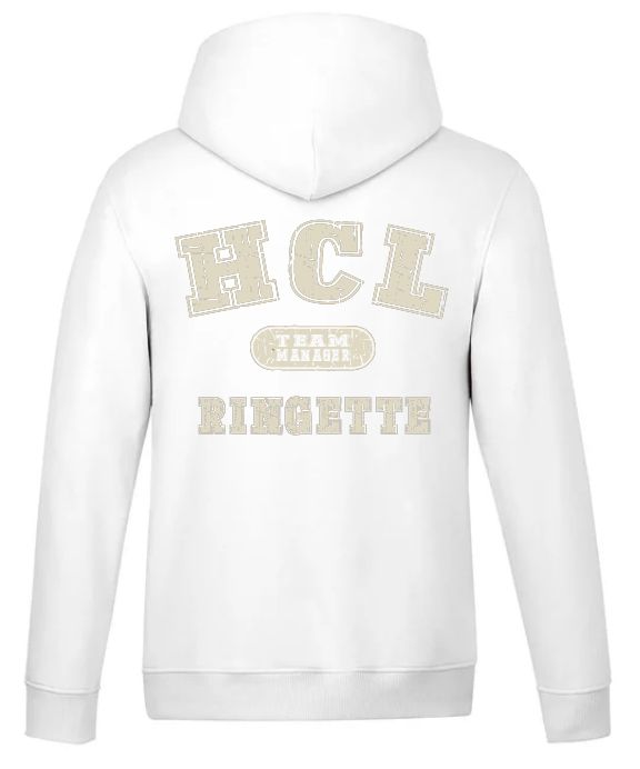 HCL - White HCL Ringette Team Manager Hoodie (Left Chest)