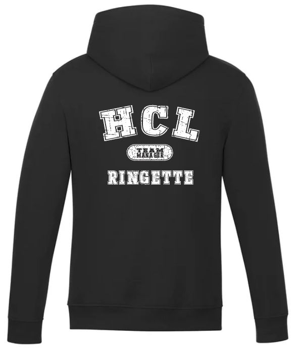 HCL - Black HCL Ringette Team Manager Hoodie (Left Chest)