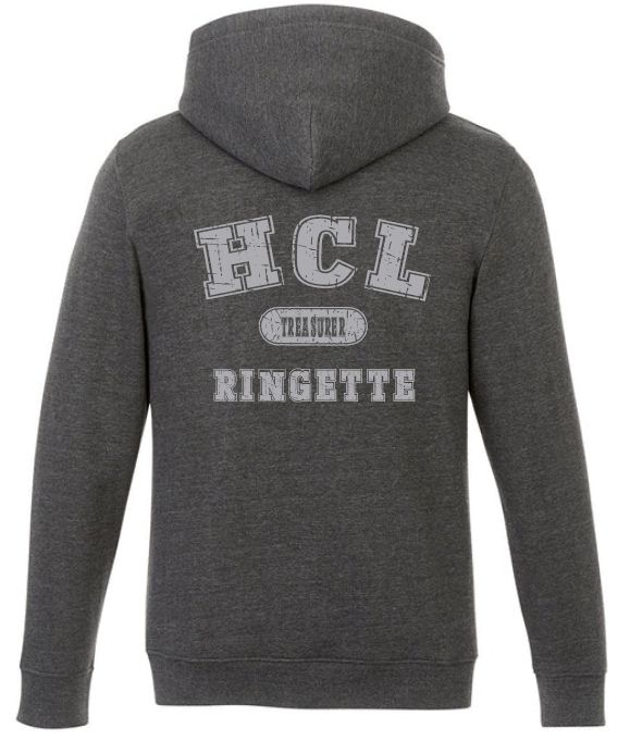 HCL - Charcoal Heather HCL Ringette Treasurer Hoodie (Left Chest)