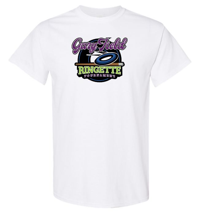 Gary Field Ringette Tournament - White Cotton T-Shirt (Full Chest)