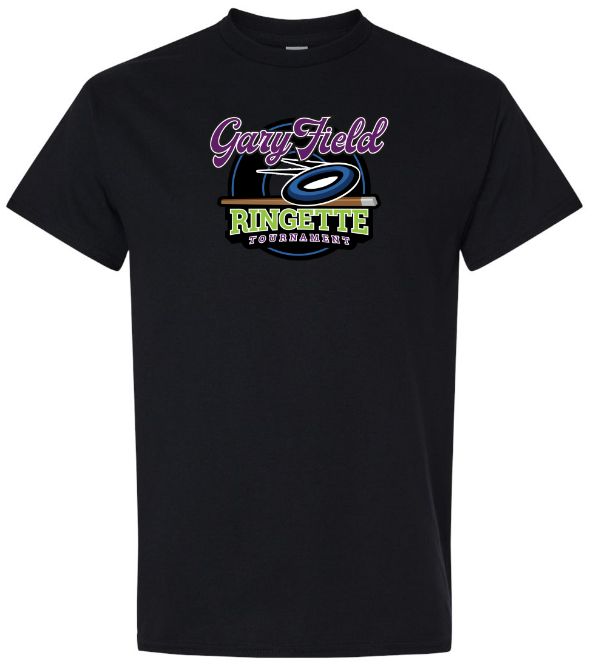Gary Field Ringette Tournament - Black Cotton T-Shirt (Full Chest)