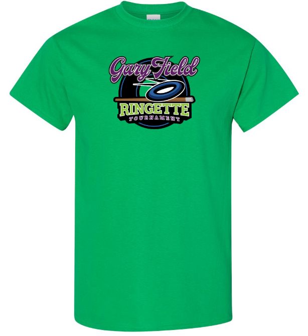 Gary Field Ringette Tournament - Irish Green Cotton T-Shirt (Full Chest)