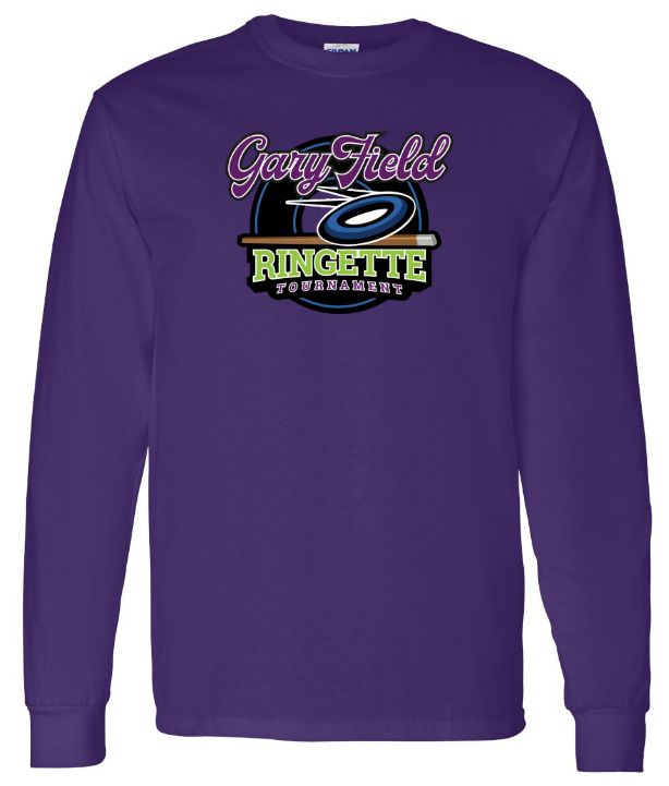 Gary Field Ringette Tournament - Purple Long Sleeve Cotton Shirt (Full Chest)