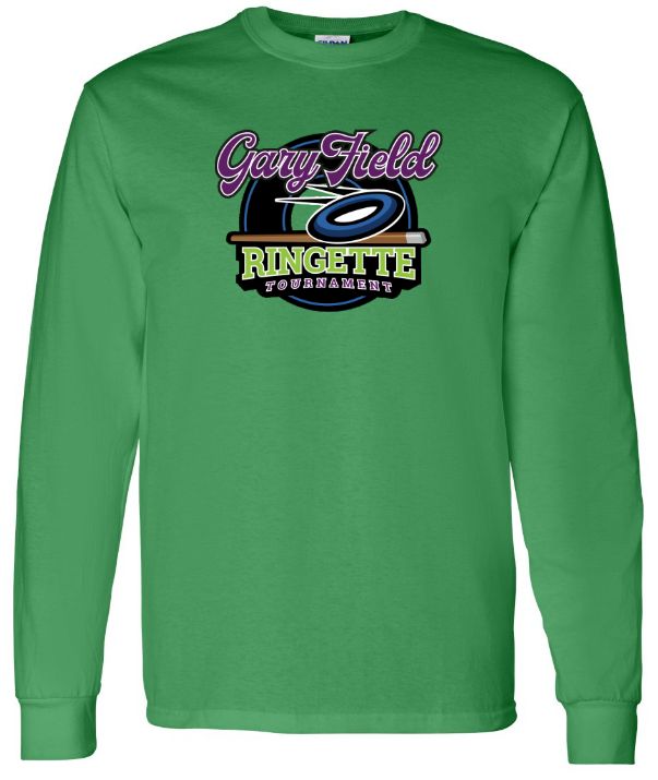Gary Field Ringette Tournament - Irish Green Long Sleeve Cotton Shirt (Full Chest)