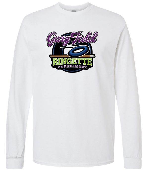 Gary Field Ringette Tournament - White Long Sleeve Cotton Shirt (Full Chest)