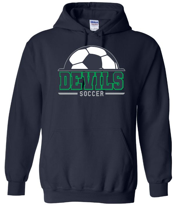 Island View High School - Navy Devils Soccer Hoodie (Full Chest)