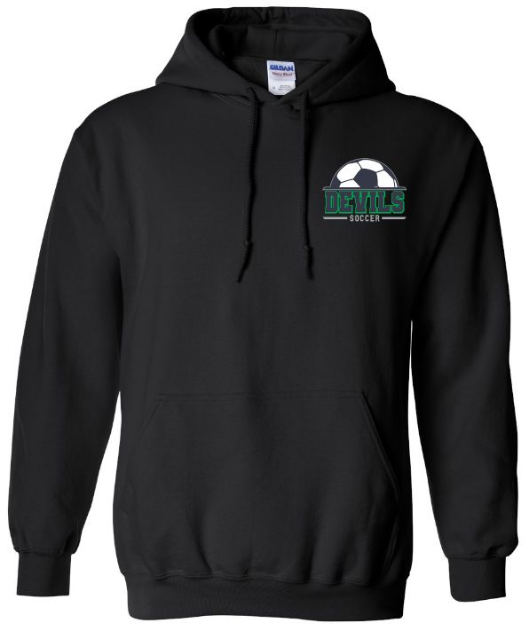Island View High School - Black Devils Soccer Hoodie (Left Chest)