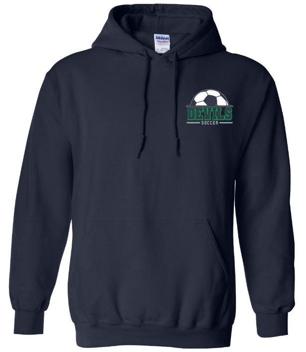 Island View High School - Navy Devils Soccer Hoodie (Left Chest)