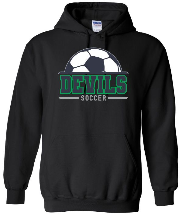 Island View High School - Black Devils Soccer Hoodie (Full Chest)