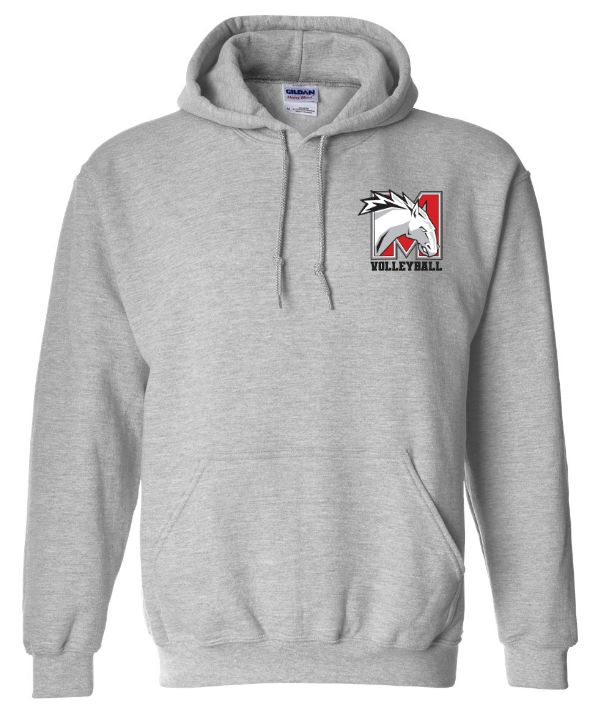 Mosaïque Mustangs Volleyball - Sport Grey Hoodie (Left Chest)