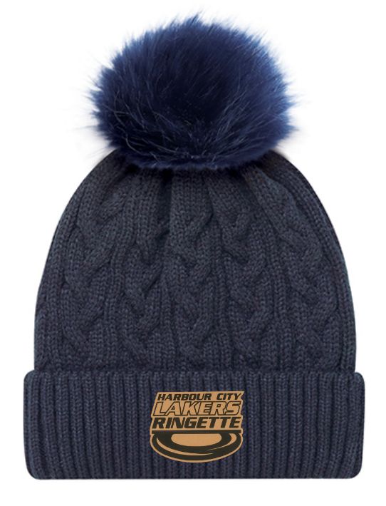 HCL  - Navy/Navy Harbour City Lakers Cuff Faux Fur Pom Pom Beanie