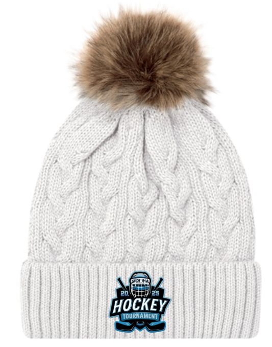 SEDMHA Female Hockey Tournament - Ivory/Beige SEDMHA Faux Fur Pom Pom Beanie