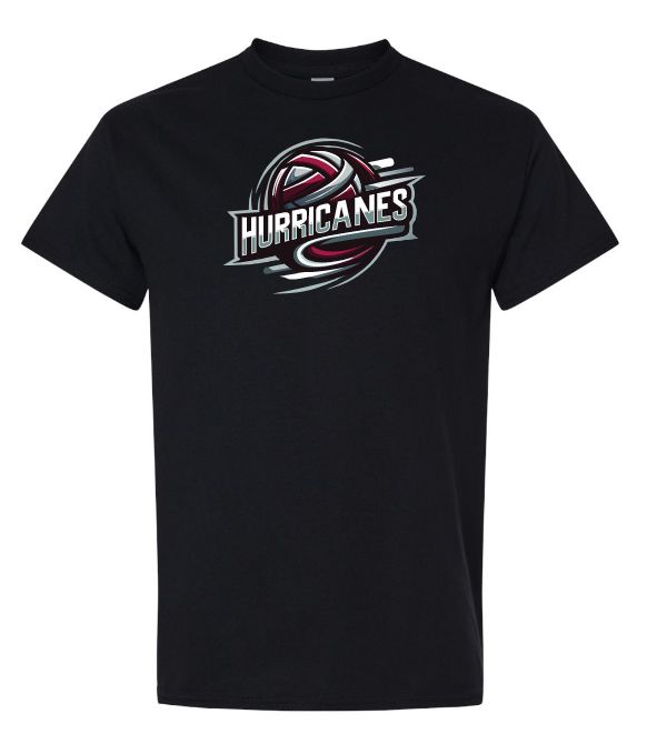 Corridor Volleyball Club - Black East Hants Hurricanes Logo T-Shirt (Full Chest Logo)
