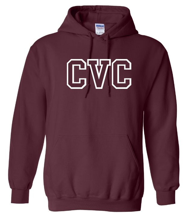Corridor Volleyball Club - Maroon CVC Logo Hoodie (Full Chest Logo)