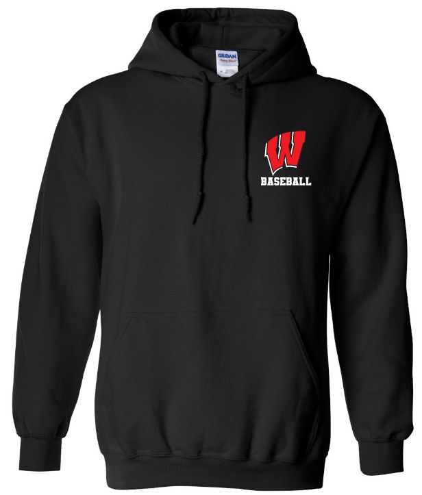 Halifax West High School - Black W Baseball Hoodie (Left Chest)
