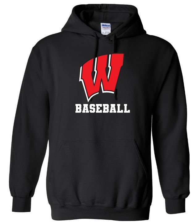 Halifax West High School - Black W Baseball Hoodie (Full Chest)